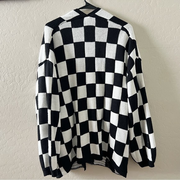 Shein Checkered Oversized Cardigan Sweater - Picture 5 of 5